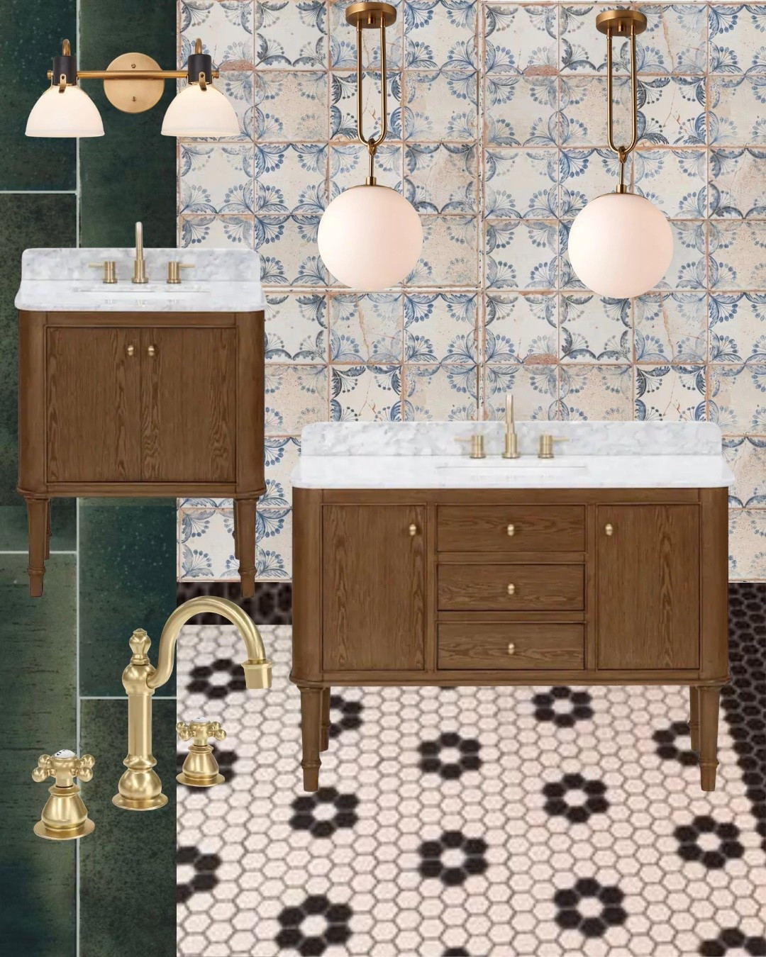 Phase II bathroom vibes loading. Really digging this retro meets Morocco theme.  ￼

#bathroomvanity #budgetvanity #singlevanity #doublevanity #pendantlight #wallsconce #modernlighting 

#LTKSaleAlert #LTKHome