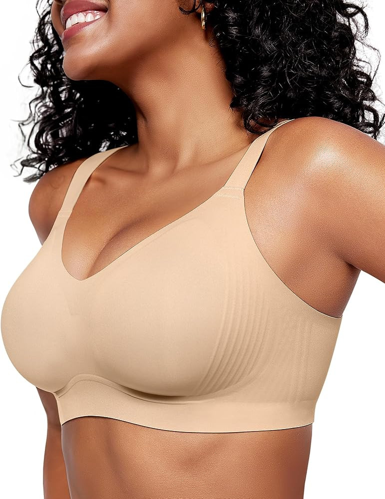 OEAK Womens Wireless Seamless Bras Full Coverage Supportive Lounge Bra Push Up Plus Size Everyday... | Amazon (US)