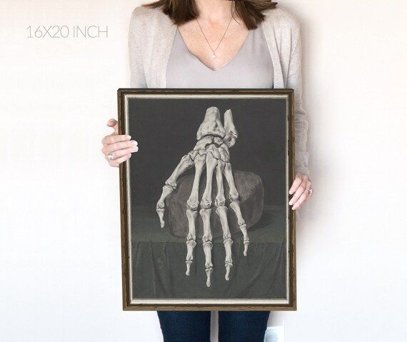 Skeleton Hand Print | Halloween Decor | Bones Printable | Dark Wall Art | Spooky Wall Decor | Hal... | Etsy (US)