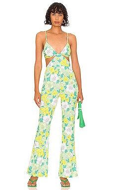 MORE TO COME Sandy Flared Jumpsuit in Green Floral from Revolve.com | Revolve Clothing (Global)