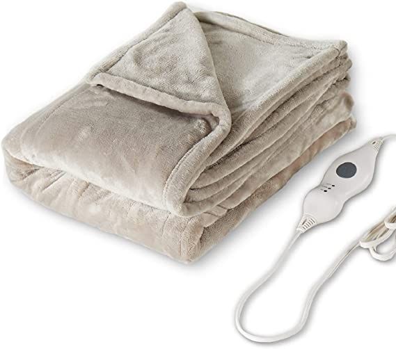 Amazon.com: Tefici Electric Heated Blanket Throw, Super Cozy Soft Flannel 50" x 60" Heated Throw ... | Amazon (US)