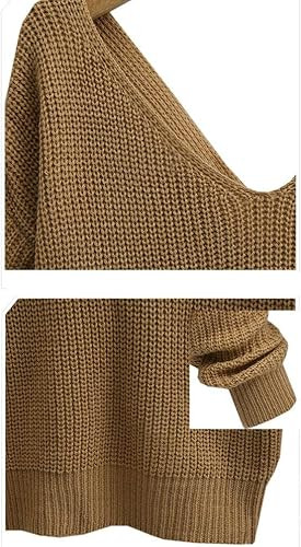 LifeShe V Neck Women Sweaters and Pullovers Twisted Back Jumpers | Amazon (US)