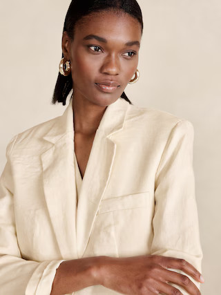 Lina Relaxed Linen Blazer | Banana Republic (US)