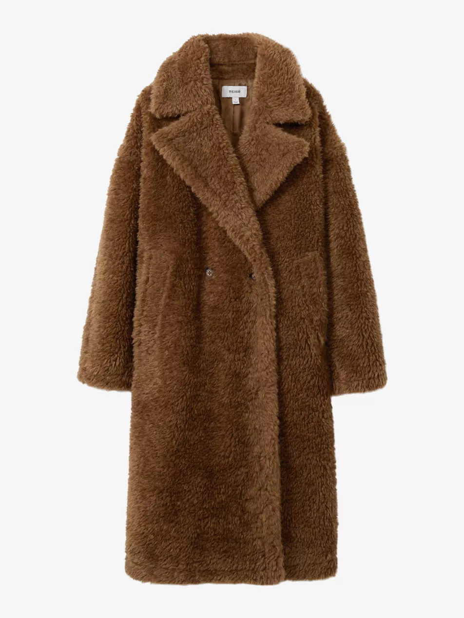 Darla relaxed-fit long-line teddy coat | Selfridges