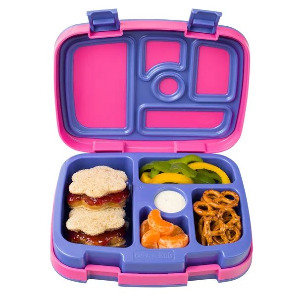 Bentgo Leak-Proof 5-Compartment Bento-Style Lunch Box, Kids Brights, Fuschia - Walmart.com | Walmart (US)