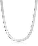 Amazon Collection Women's Herringbone Chain Necklace, Sterling Silver, 24 | Amazon (US)