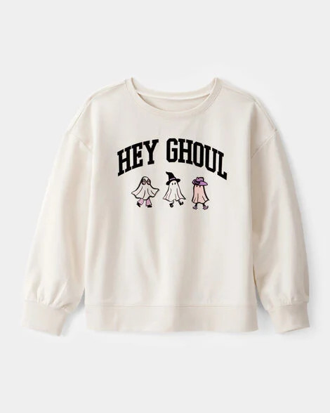 Carter's Kid Halloween Hey Ghoul Pullover Sweatshirt - Ivory 7 Ivory | Carter's Inc