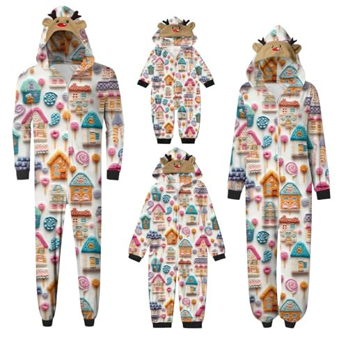 Christmas Pajamas for Women Matching Family Pajamas, Onesie Jumpsuit Matching Christmas Pajamas for Family or Couples Loungewear with Cute Reindeer Ear Onesie Pajama Beige | Amazon (US)