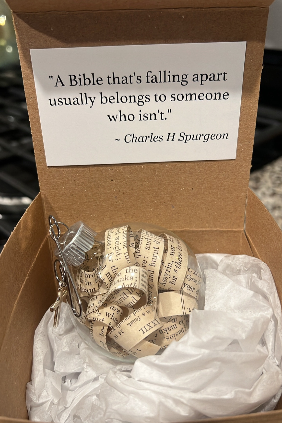 These Christmas ornaments are filled with verses from antique bibles. Such a great gift! #amazon #amazonfind #christmasdecor 

#LTKHoliday #LTKSeasonal #LTKGiftGuide