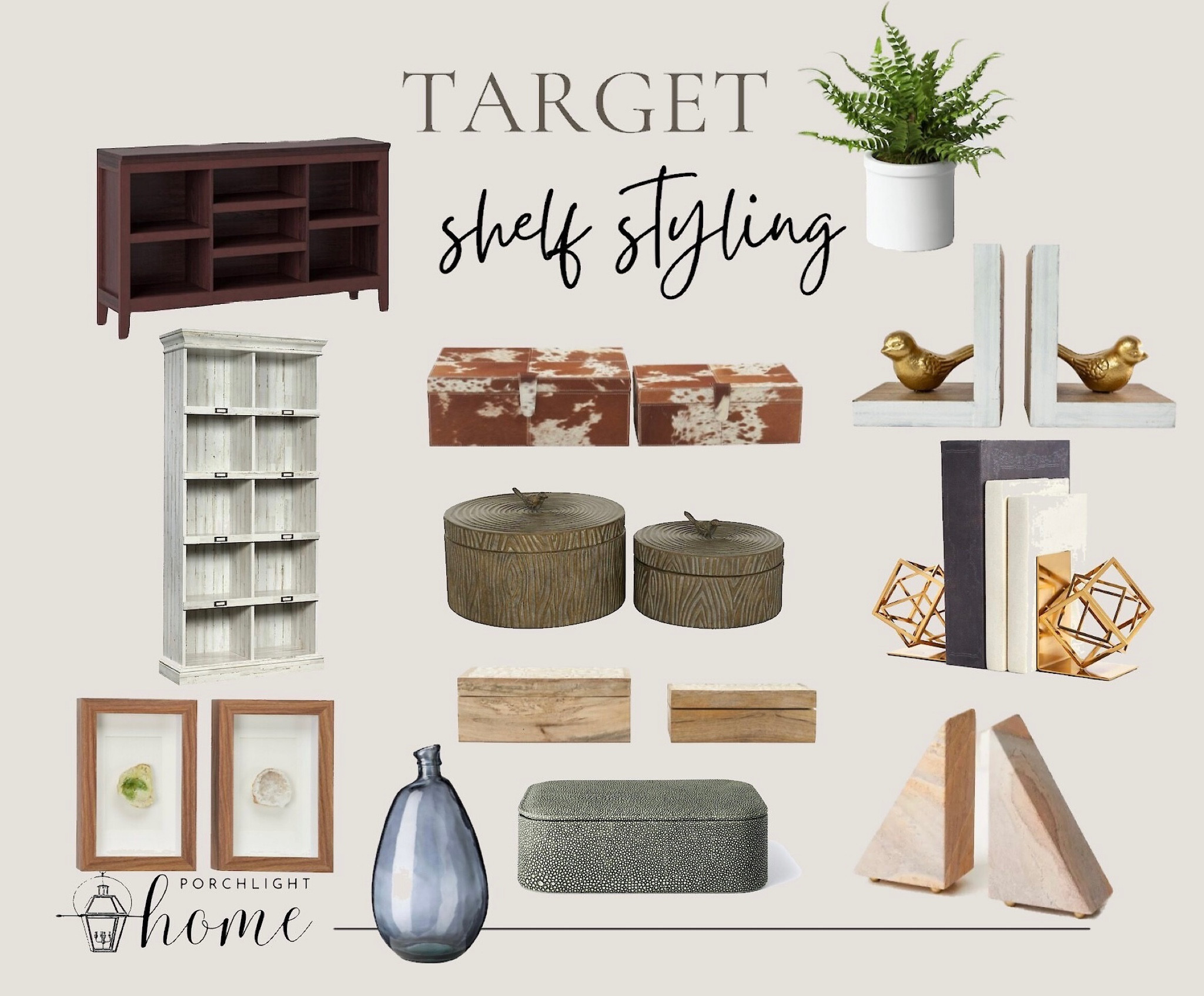 Book shelf styling is a must when you have either built-ins or free standing bookshelves!! 📚 As Home Stagers this is one area that is NEVER overlooked. We’ve found a few staple pieces at Target to get you started. Changing your book shelf accessories is a great way to keep a room looking fresh. #Target bookshelves, bookshelf styling, bookshelf accessories, built-ins, vases, bookends, boxes, faux leather box, faux boxes, shelf styling 

#LTKhome #LTKFind #LTKstyletip
