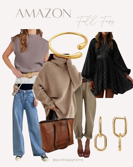 A few of my favorite Amazon Fall pieces.
Gold bracelets/black, long sleeve dress/gold, double hoop, earrings/leather bag/vintage, leather bag/wide leg jeans/cozy sweater/Cowell neck sweater/short sleeve sweater/neutral outfit/Fall clothing staples/women’s outfit/women’s fall outfit

#LTKover40 #LTKSeasonal #LTKfindsunder50