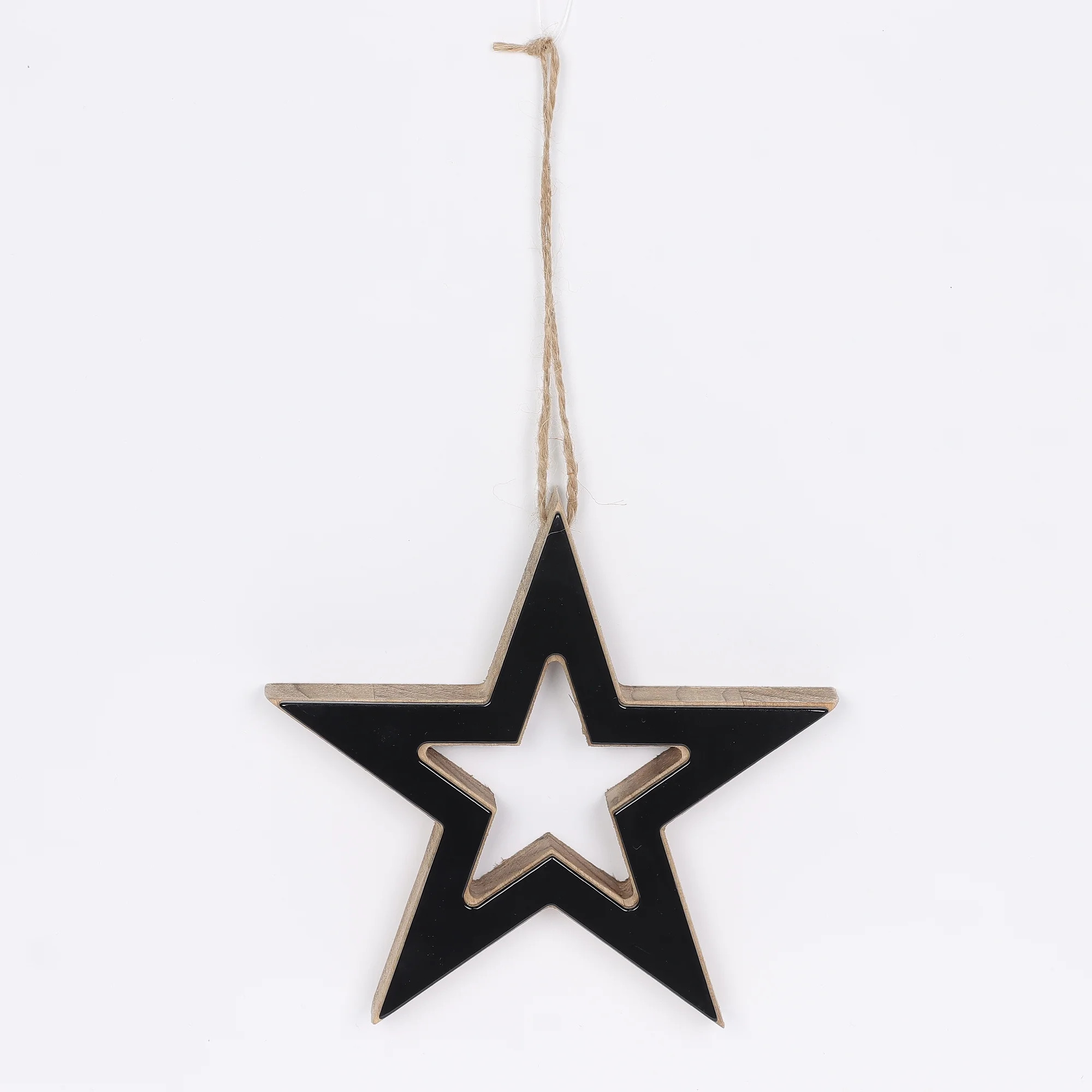 Black Wooden Star Christmas Ornament, 5.5 in, by Holiday Time - Walmart.com | Walmart (US)