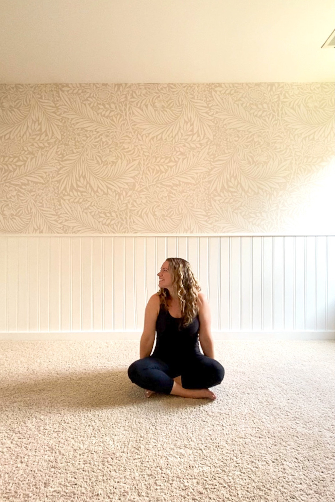 Baby girl nursery underway! 
Wallpaper from Peel and Paper
Wainscoting from @loweshomeimprovement 
#nursery #nurseryDIY #diy #diybeadboard #wainscoting #diywallpaper 

#LTKbaby #LTKbump #LTKhome