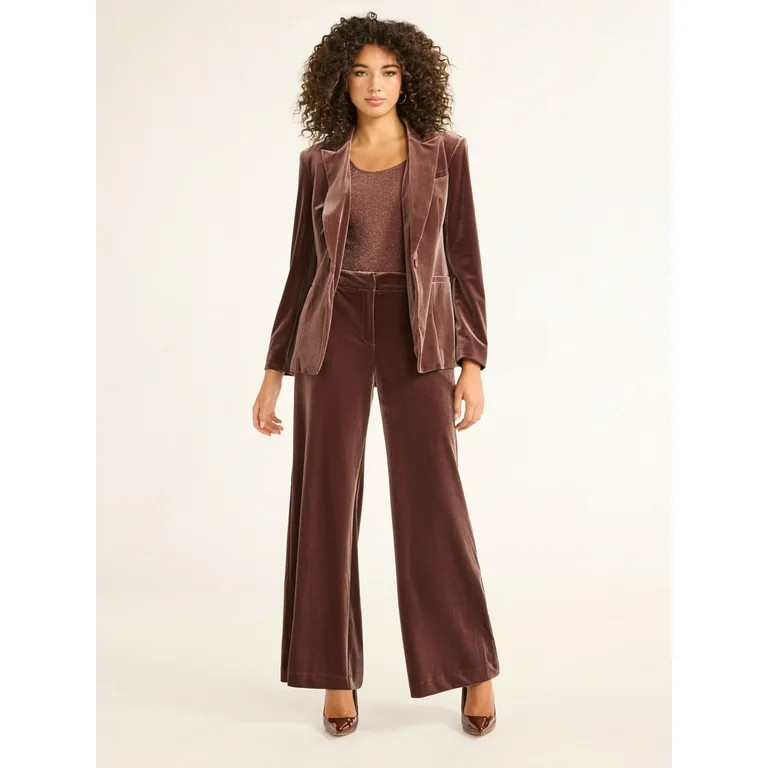 Sofia Jeans Women's and Women's Plus Velvet Single Breasted Blazer, Sizes XS-5X | Walmart (US)