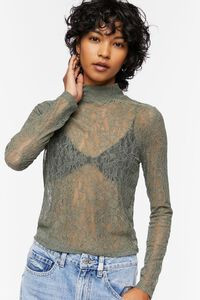 Floral Lace Mock Neck Top | Forever 21 (US)