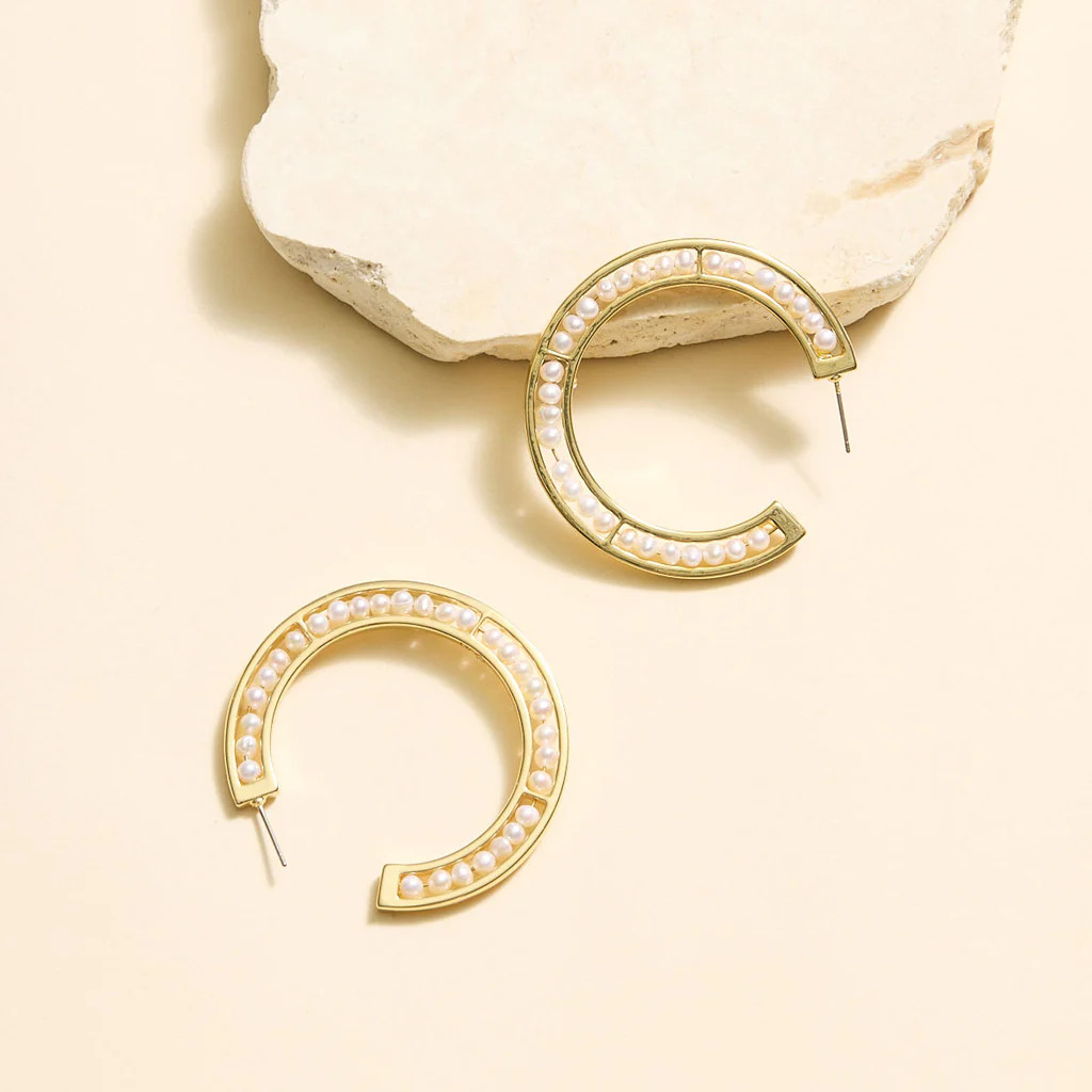 Lux Betty Hoops White Gold | Mignonne Gavigan