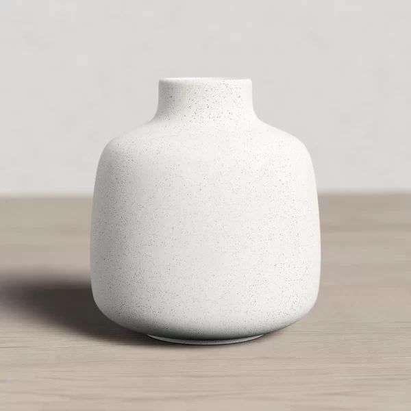 White Rudea 5.32" Ceramic Table Vase | Wayfair North America