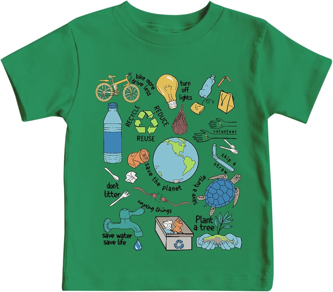 Earth Day Shirts for Kids 4-8 Years Boys and Girls Save The Planet T-Shirts Environmental Protect... | Amazon (US)