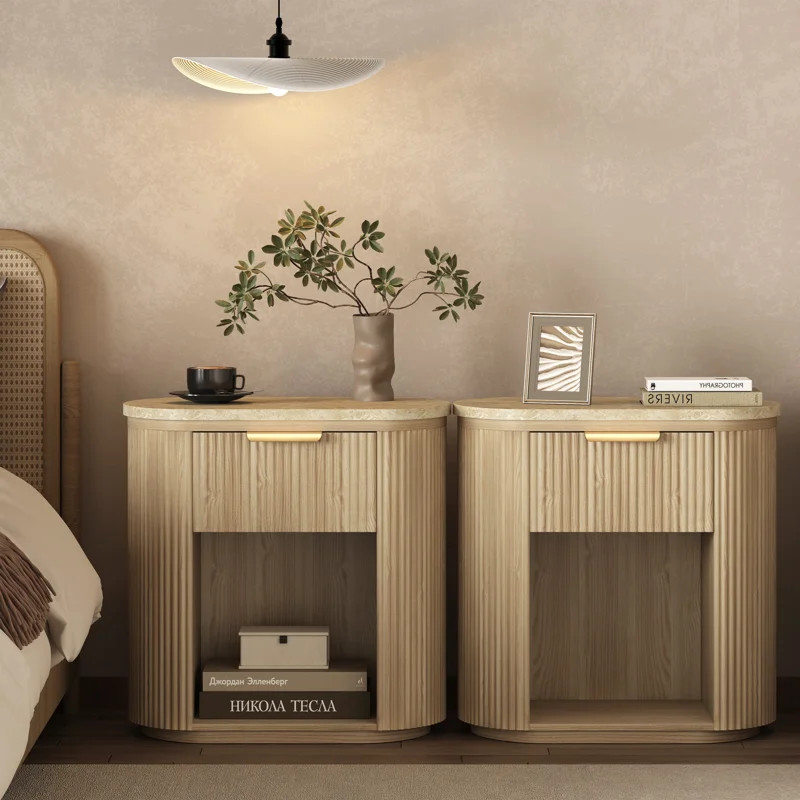 Oak Reeded Nightstand With 1 Drawer, Open Shelf StorageByCorrigan Studio®4.5Rated 4.5 out of 5 s... | Wayfair North America