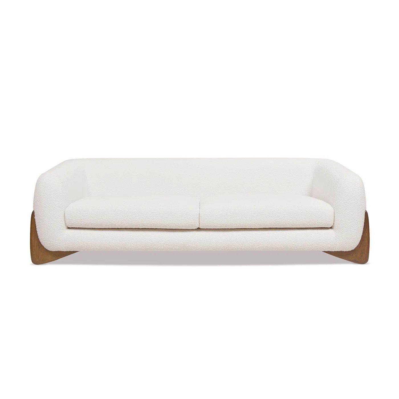 90" Round Arm Sofa, Ivory White Boucle | Wayfair North America