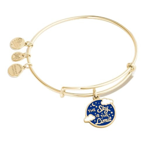 Alex and Ani AA612422Expandable Bangle BraceletSG,Words are Powerful, The Sky is the Limit Expandable Bangle Bracelet,Shiny Gold,Blue,Bracelet | Amazon (US)