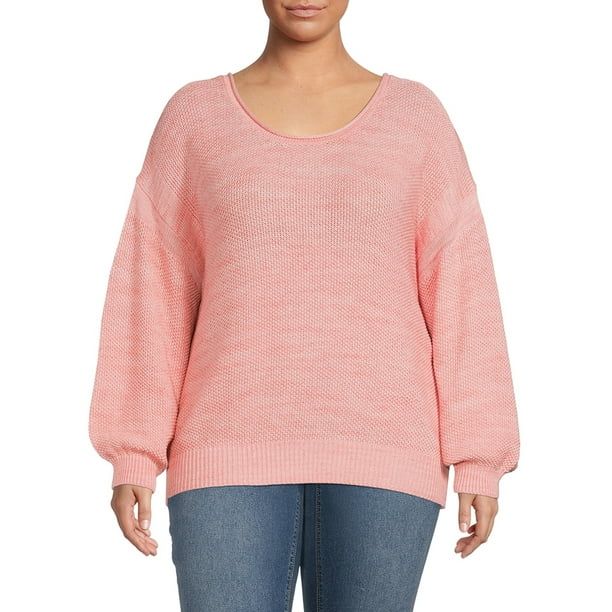 Terra & Sky Women’s Plus Size Scoop Neck Sweater - Walmart.com | Walmart (US)