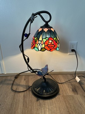 J.J. Peng Butterfly Flower Stained Glass Artisan Table Lamp Home Decor | eBay US