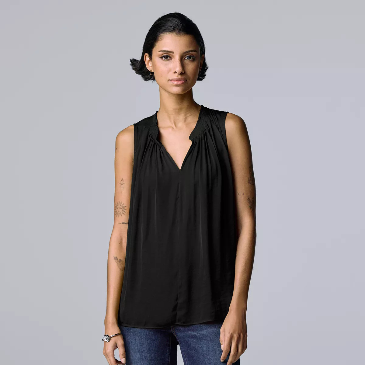 Women's Simply Vera Vera Wang Pleated Tank | Kohl's