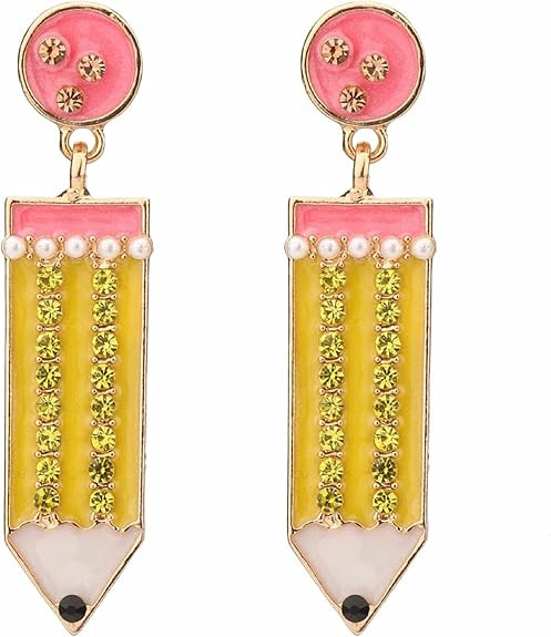 Funny Pencil Teacher Drop Dangle Earrings for Women Teachers Appreciation Back to School Graduati... | Amazon (US)