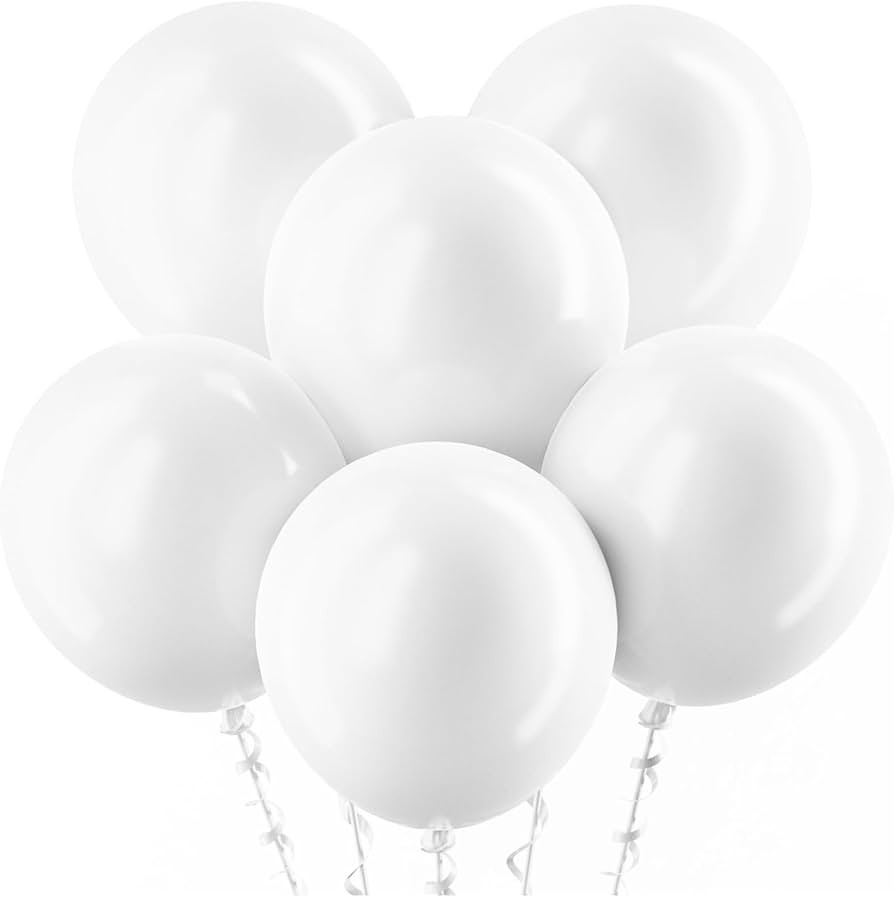 Bezente White Balloons 18 Inch - 30 Pack Large Thick White Balloons Big Round White Latex Balloon... | Amazon (US)