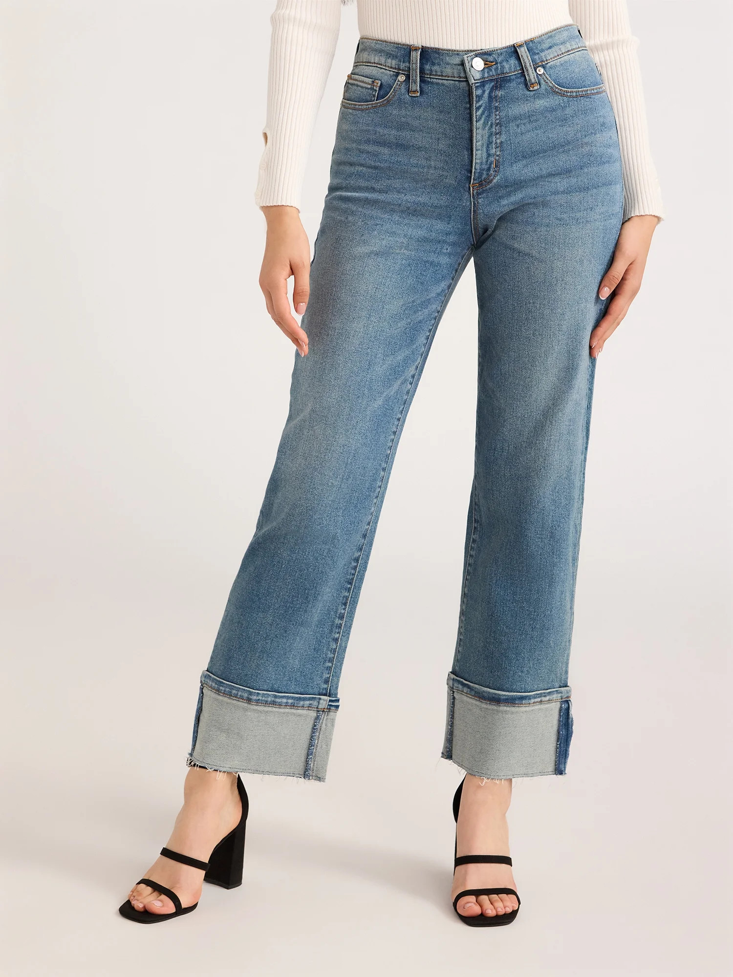 Scoop Women's and Women's Plus Benton Cuffed Ankle Jeans, 25", 27", and 29" Inseams, Sizes 0-26 | Walmart (US)