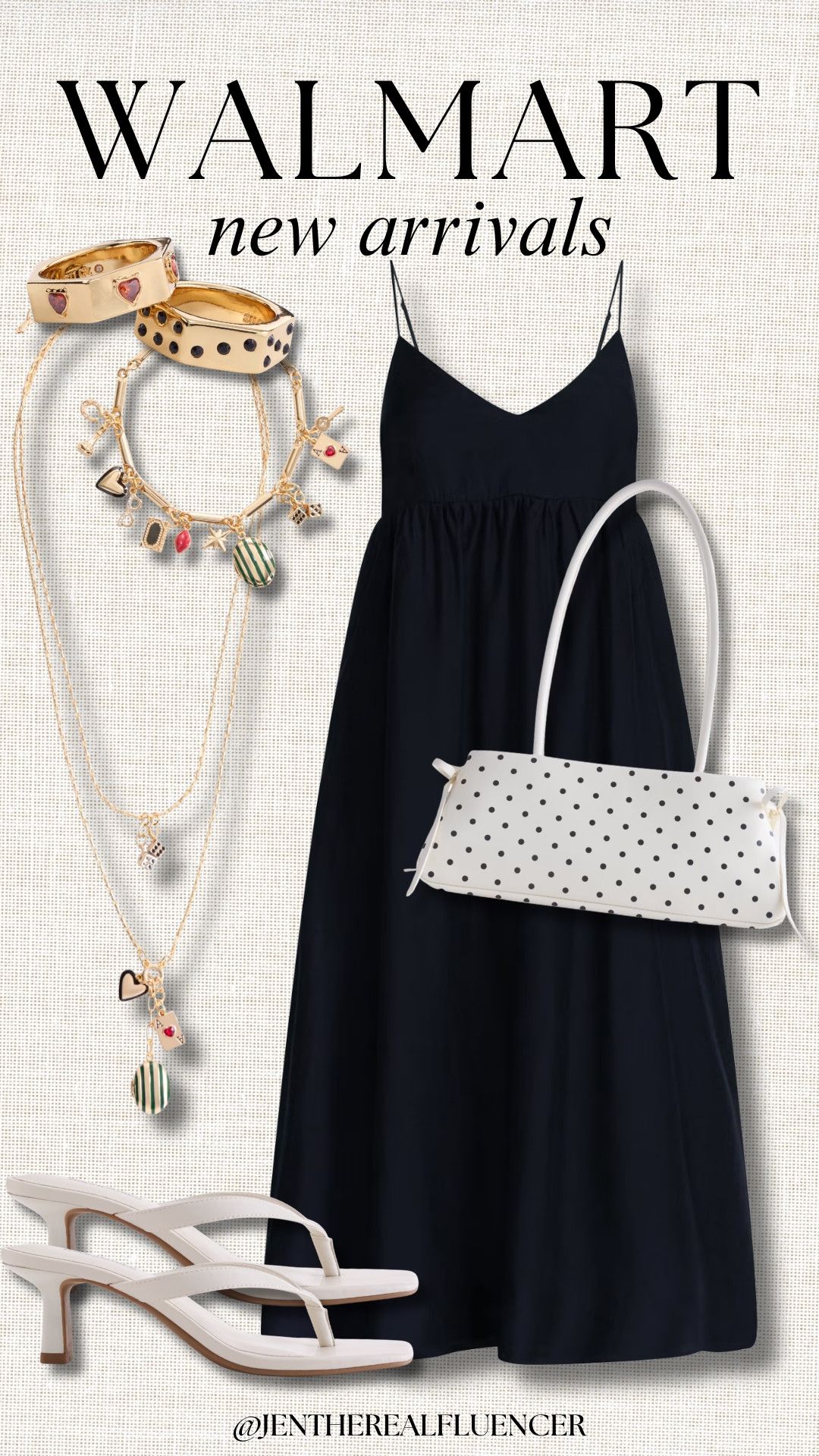 Walmart New Arrivals!

Black Flowy Maxi Dress, Black & White Polka Dot Shoulder Bag, White Kitten Heel Thong Sandals, Gold Layered Locket Charm Necklace, Gold Locket Charm Bracelet, Gold Hexagon Ring Set 

 #LTKootd #LTKWorkwear #LTKTravel