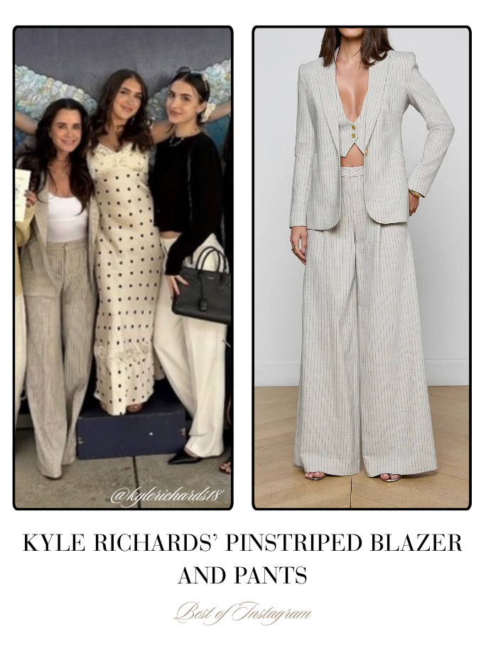 Kyle Richards' Pinstriped Blazer and Pants 📸= @kylerichards18 

 