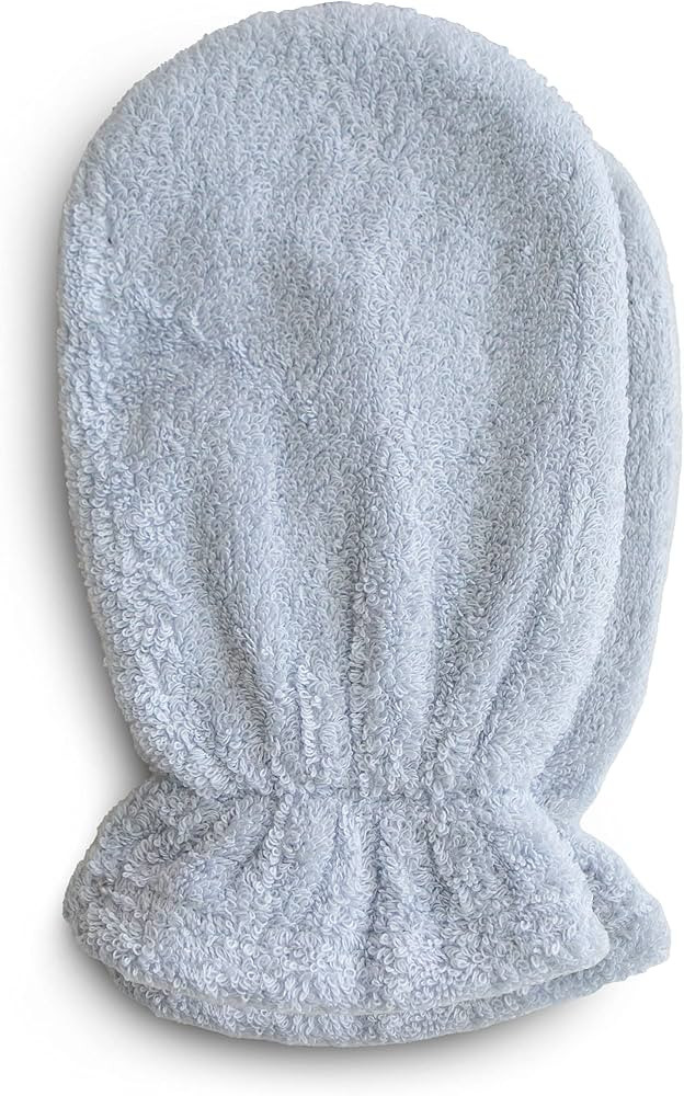 mushie Baby Bath Mitt | Organic Cotton | Pack of 2 (Baby Blue) | Amazon (US)