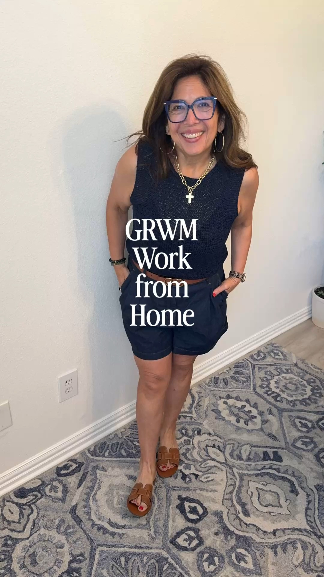 I am working from home today but I still want to look and feel put together. 
Wearing a new lightweight sweater and shorts. Completed the look with a belt, sandals and jewelry.

#LTKootd #LTKgrwm #LTKOver40