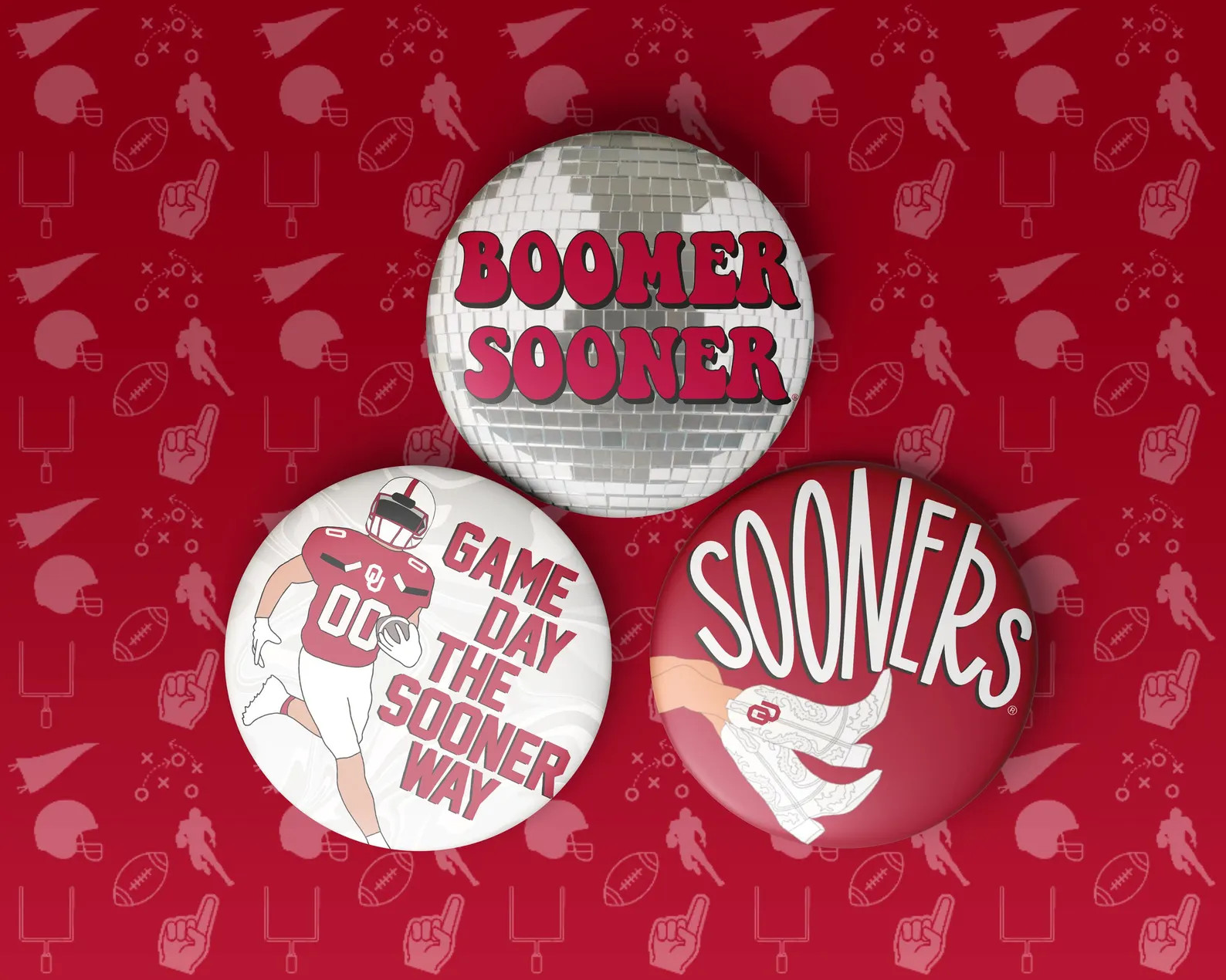 Oklahoma University Game Day Buttons | Gameday Pins | College Football | Tailgate Buttons | Pinba... | Etsy (Global)