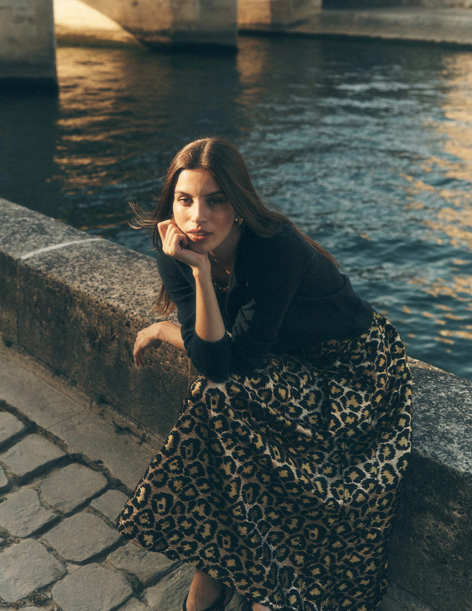 Verity Jacquard Midi Skirt-Leopard Print | Boden (US)