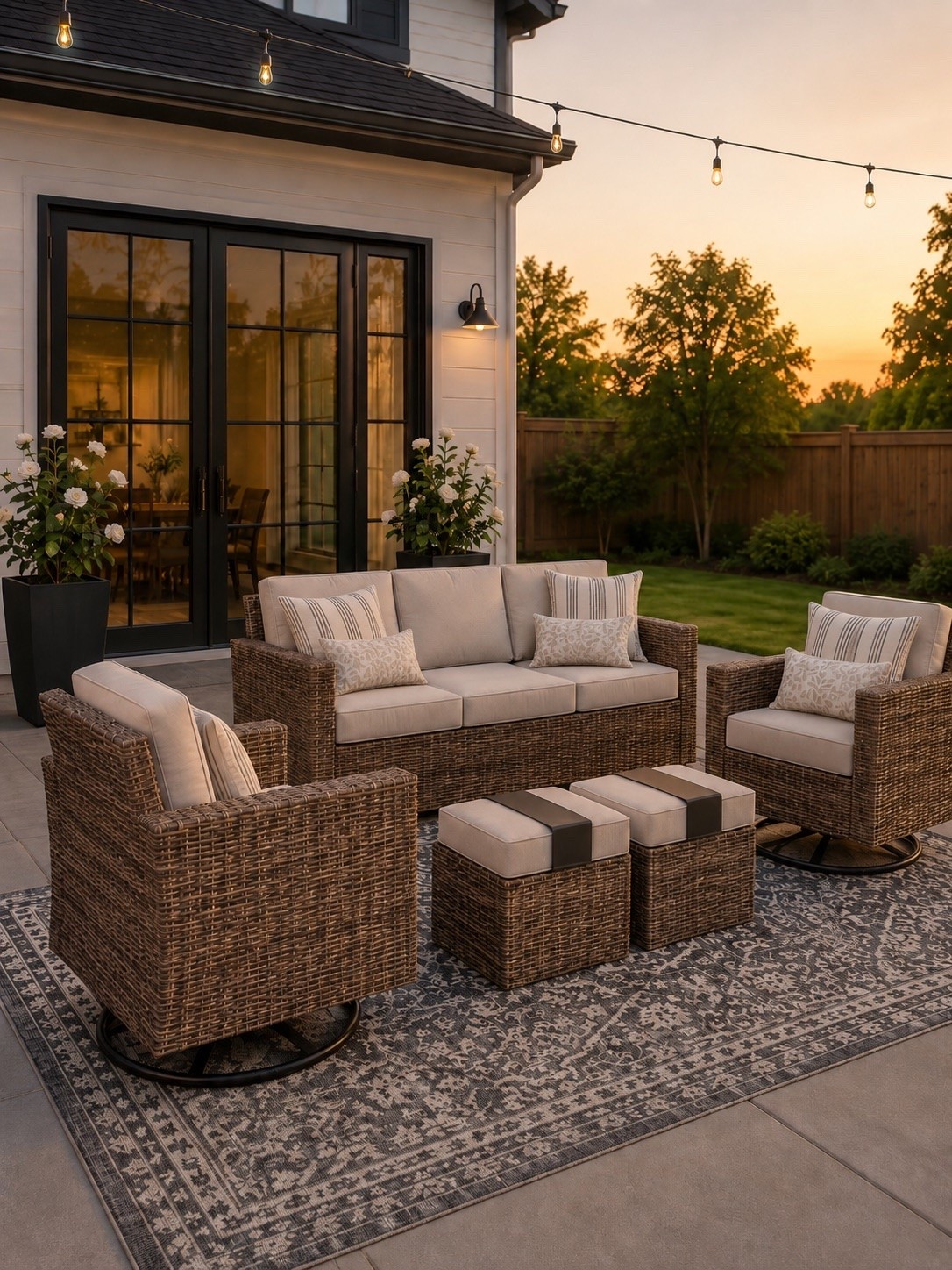Cozy Patio Evenings

This outdoor setup is everything I love about cozy backyard living. The warm wicker tones, layered neutral textures, soft lighting, and inviting seating create the perfect space for relaxing evenings and hosting family and friends all summer long.

Follow @farmtotablecreations on Instagram for more cozy home finds and trending decor.

Everything linked on my LTK.

#LTKHome #OutdoorLiving #PatioDecor #BackyardGoals #CozyOutdoorSpace #ModernFarmhouse #OutdoorFurniture #PatioSeason #BackyardInspo #NeutralDecor #OutdoorEntertaining #CozyHome #LuxuryOutdoorLiving #SummerNights #LTKStyle

#LTKSaleAlert #LTKHome #LTKSeasonal