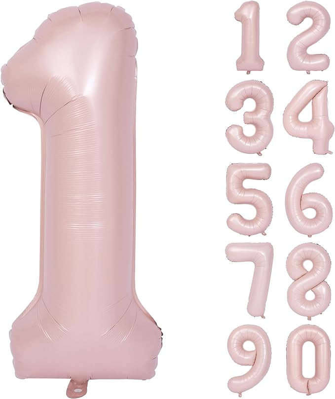 40 In Matte Pink Number Balloons Helium Foil Mylar Balloon Birthday Party banquet Decoration Digi... | Amazon (US)