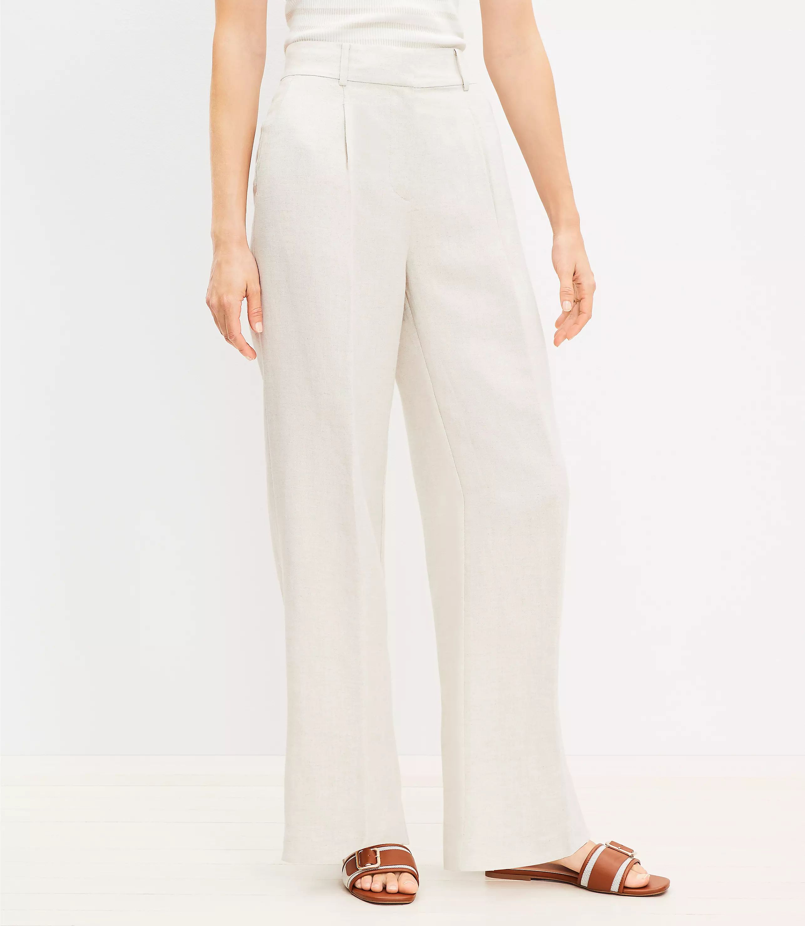 Petite Peyton Trouser Pants in Linen Blend | LOFT