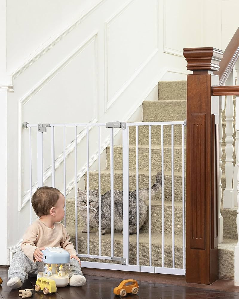 InnoTruth Baby Gate for Stairs 28.9-42.1" Wide, 30" Tall Easy Step Walk Through Expandable Dual L... | Amazon (US)