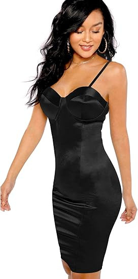 SheIn Women's Sexy Sleeveless Leopard Print Strappy Bustier Cami Bodycon Dress | Amazon (US)