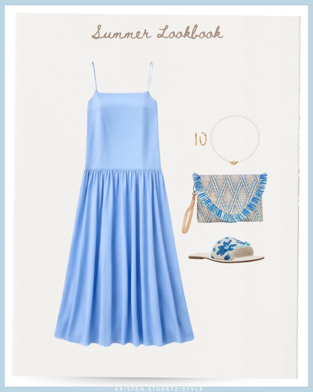 A whimsical maxi dress paired with a blue raffia clutch, beaded sandals, and gold accessories. 

@ltk 

#date night outfits #spring outfits 2026 #spring dresses #vacation outfits beach #resort wear 2026 #travel outfits #ltkshoecrush

#LTKTall #LTKootd #LTKTravel #LTKOver40