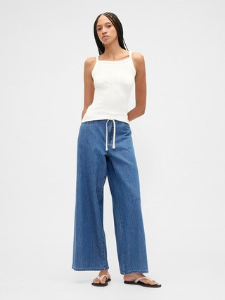 High Rise SuperLight Pull-On Baggy Jeans | Gap Factory