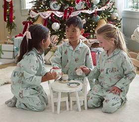 Riley Sheehey Holiday Flannel Kid Pajama Set | Pottery Barn Kids