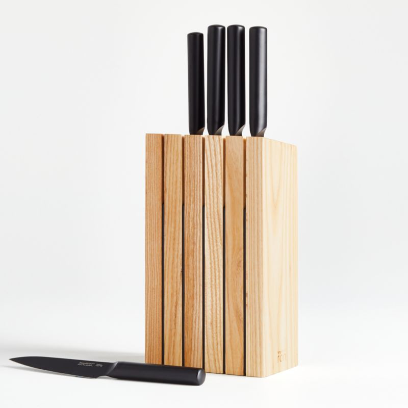 BergHOFF Ron 6-Piece Black Starter Knife Block Set + Reviews | Crate and Barrel | Crate & Barrel