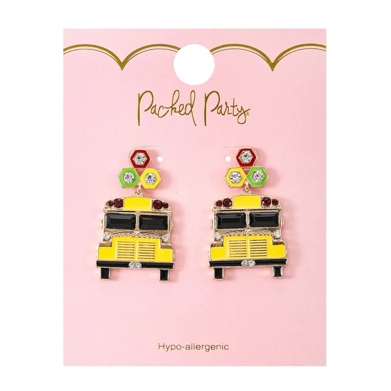 Packed Party Goldtone Bus Buddies Earrings, Female, 1 Pair | Walmart (US)