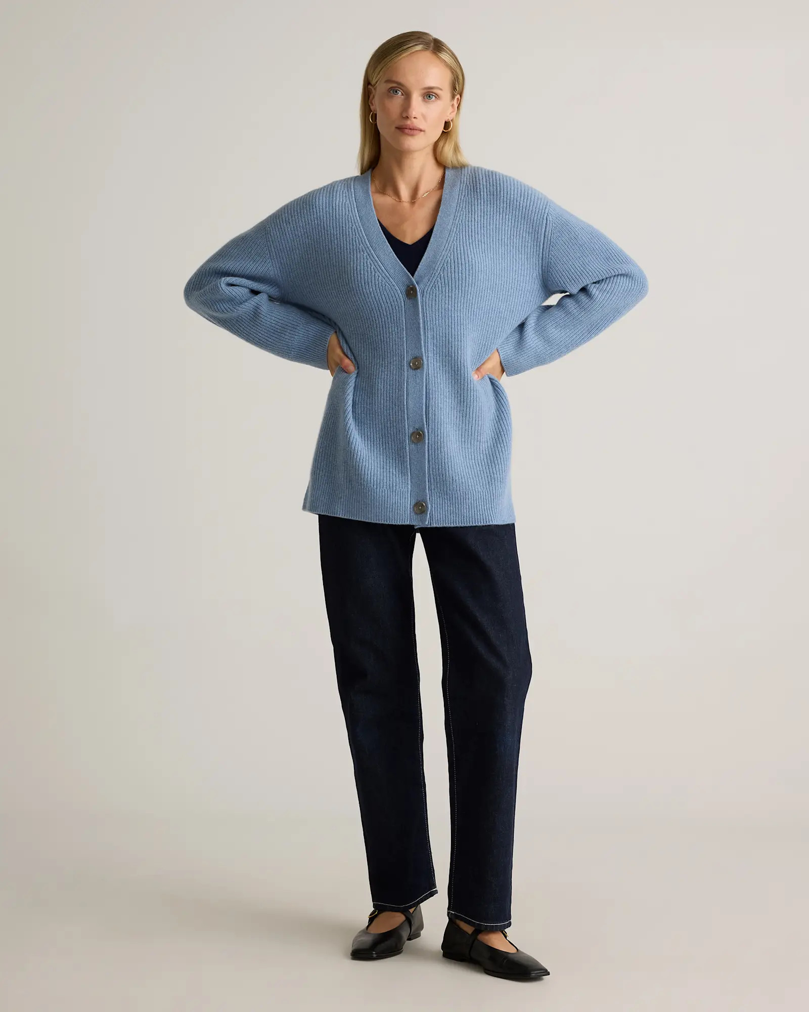 Mongolian Cashmere Oversized Boyfriend Cardigan Sweater | Quince