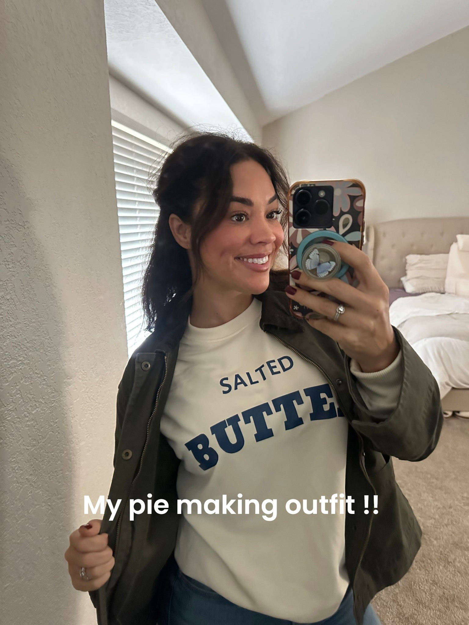 “Salted butter” sweatshirt perfect for my pie making class 