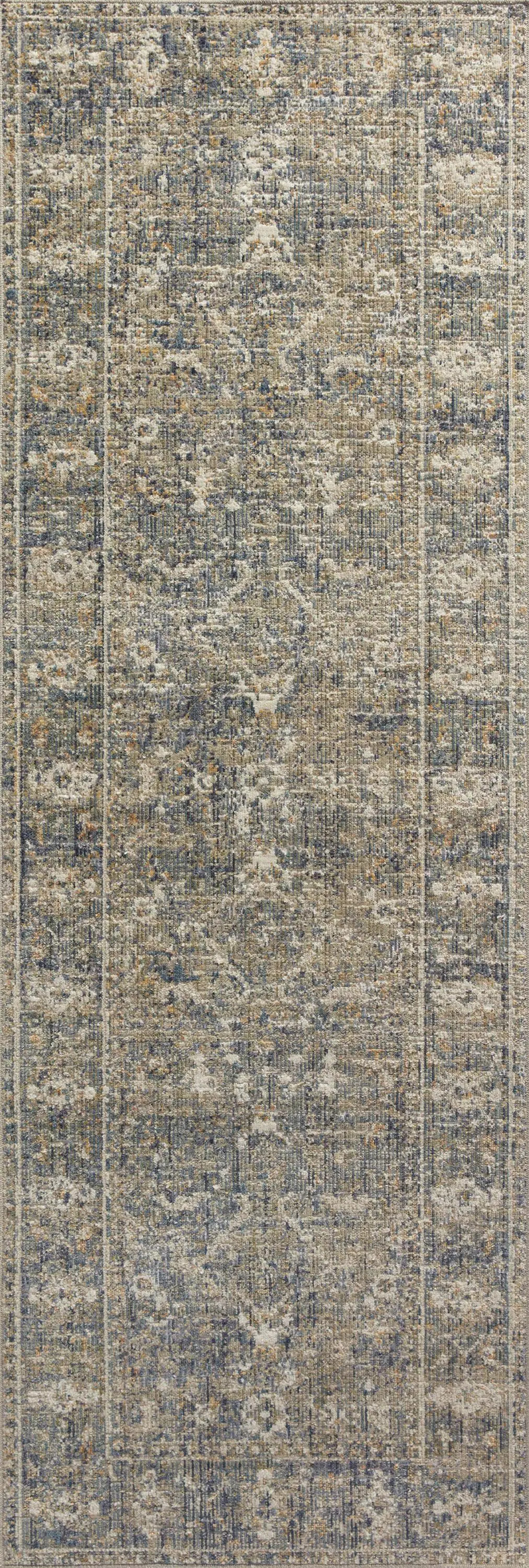Chris Loves Julia x Loloi Rosemarie 3 X 12 (ft) Sand / Lagoon Indoor Distressed/Overdyed Oriental Runner Polyester in White | ROSMROE-03SALJ27C0 | Lowe's